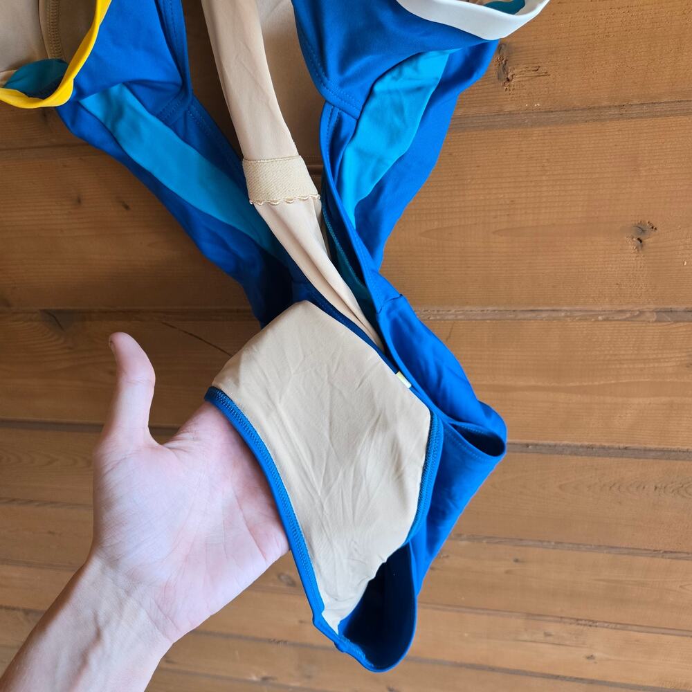 Summersalt One Piece Swimsuit Fused River Pacific Blue 12 Open Back Swim Beach - Picture 7 of 8